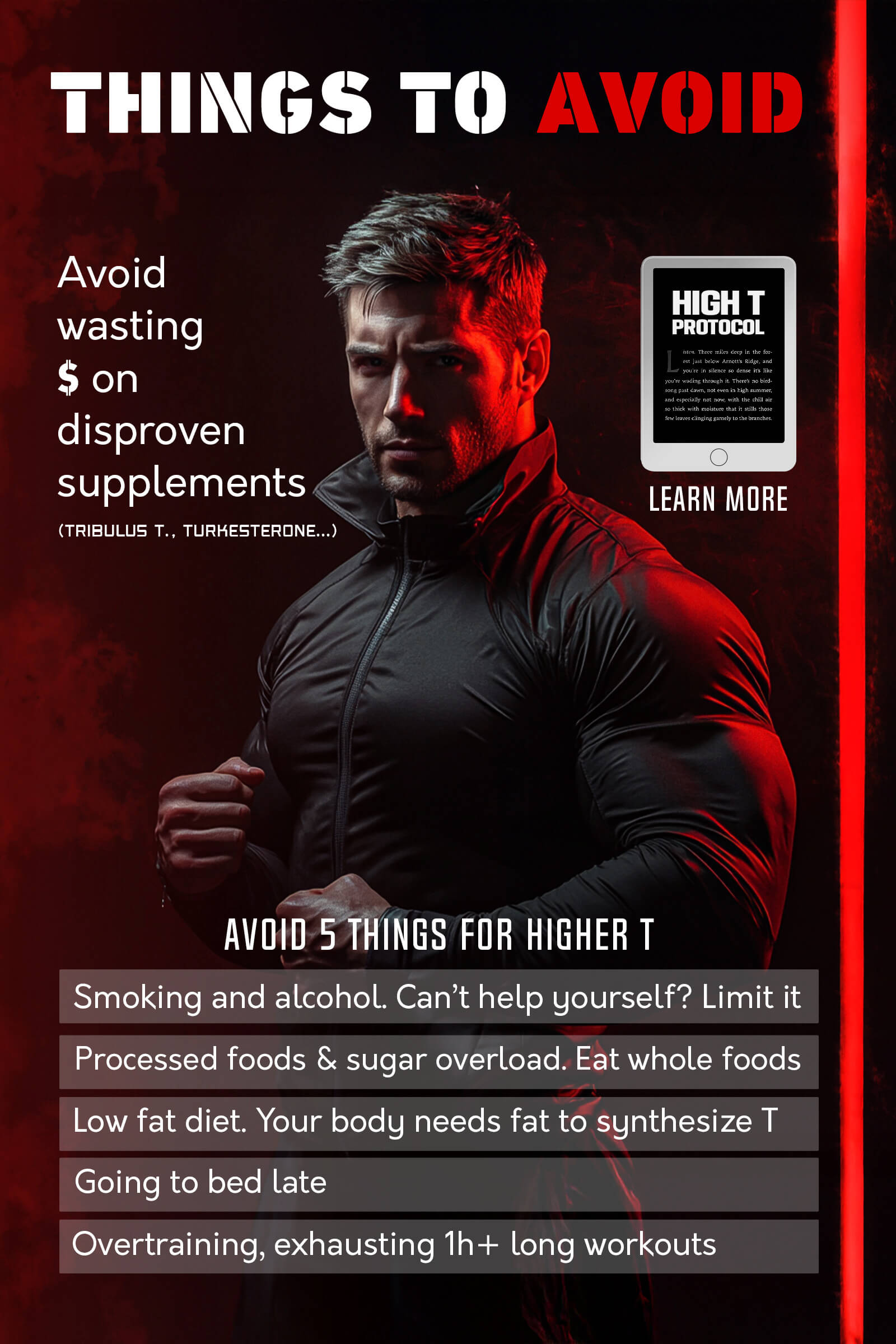 T-REDLINE™ - Natural Testosterone Booster - 120 Capsules, 30-Day Supply